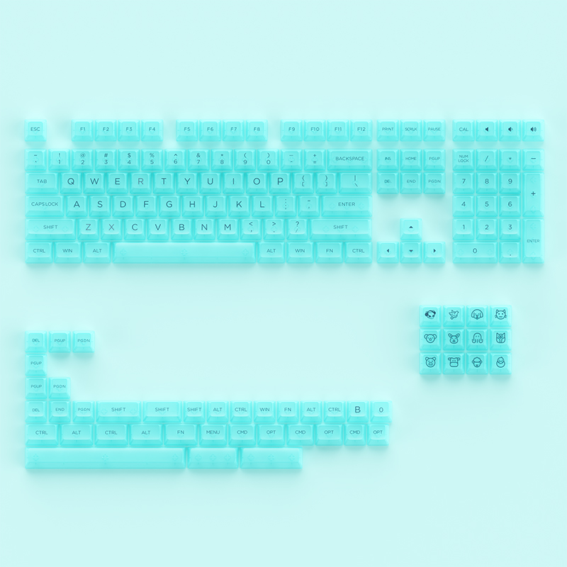 Akko ASA Clear translucent keycap set in Mint