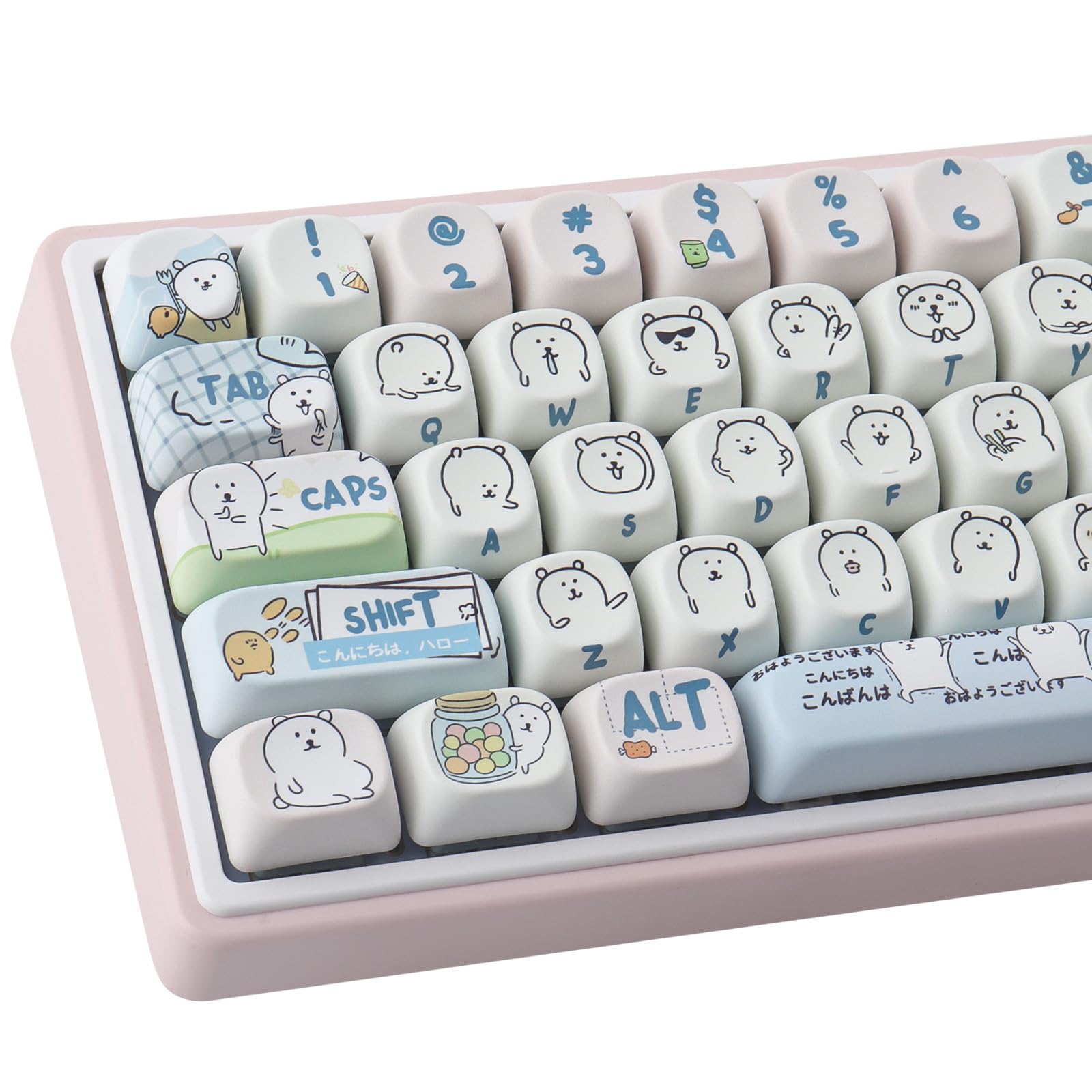 Hyekit MOGUMOGU Bear Cute Keycaps 147 Keys MOA Profile