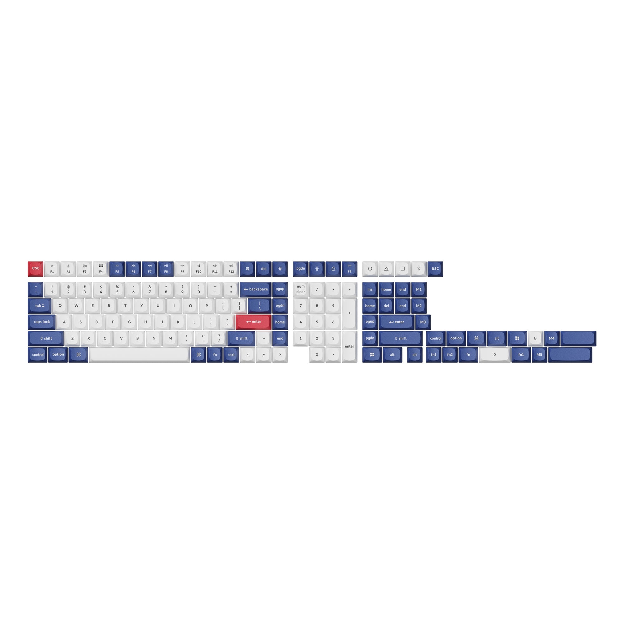Keychron OSA double shot PBT keycap set in Blue and White