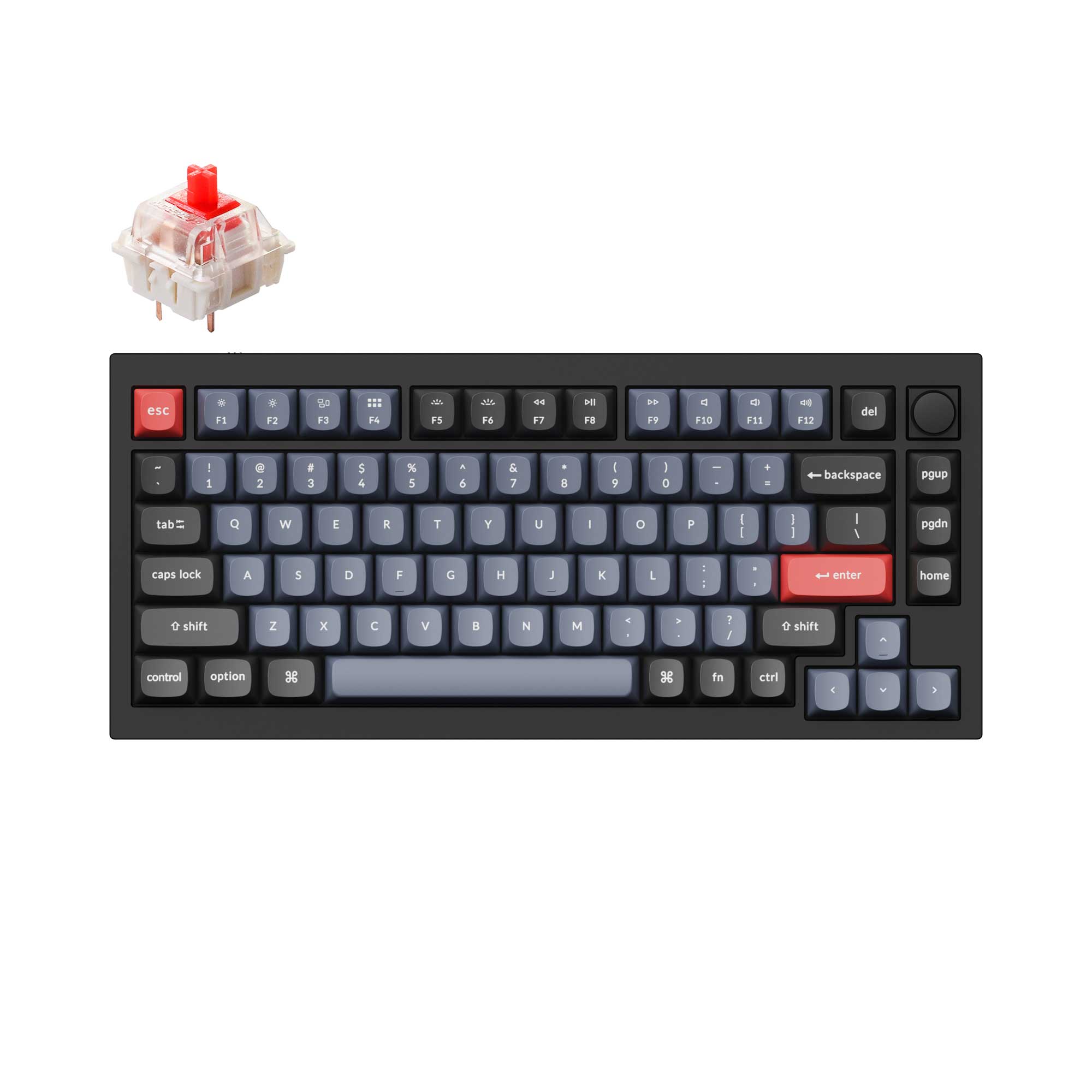 Keychron Q1 Knob aluminum 75 percent mechanical keyboard with rotary knob